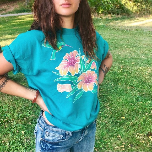 Vintage single stitch hummingbird t-shirt - Picture 2 of 8